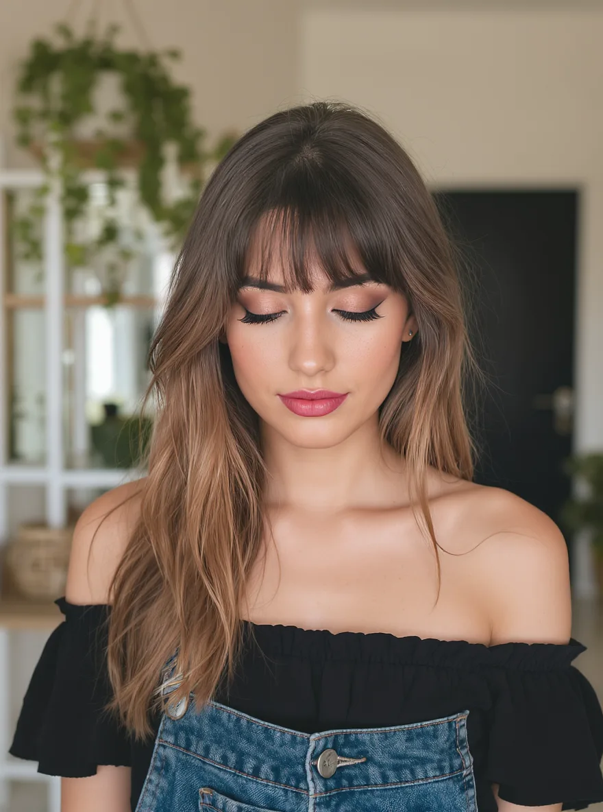 Long Wavy Layers with Soft Sandy Brunette Balayage